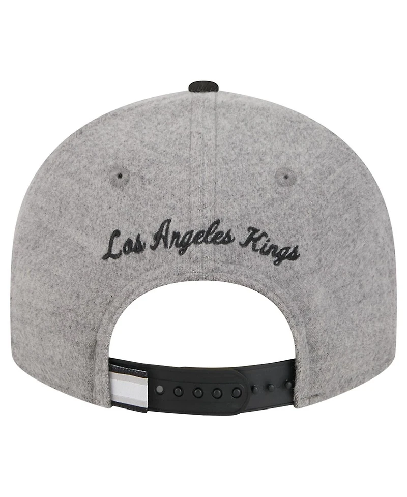 New Era Men's Gray/Black Los Angeles Kings Wool Pin Low Profile 9FIFTY Snapback Hat