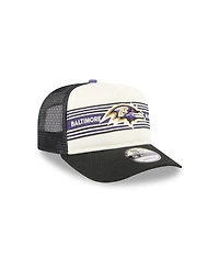 New Era Men's Cream/Black Baltimore Ravens Banner A-Frame 9FIFTY Trucker Snapback Hat