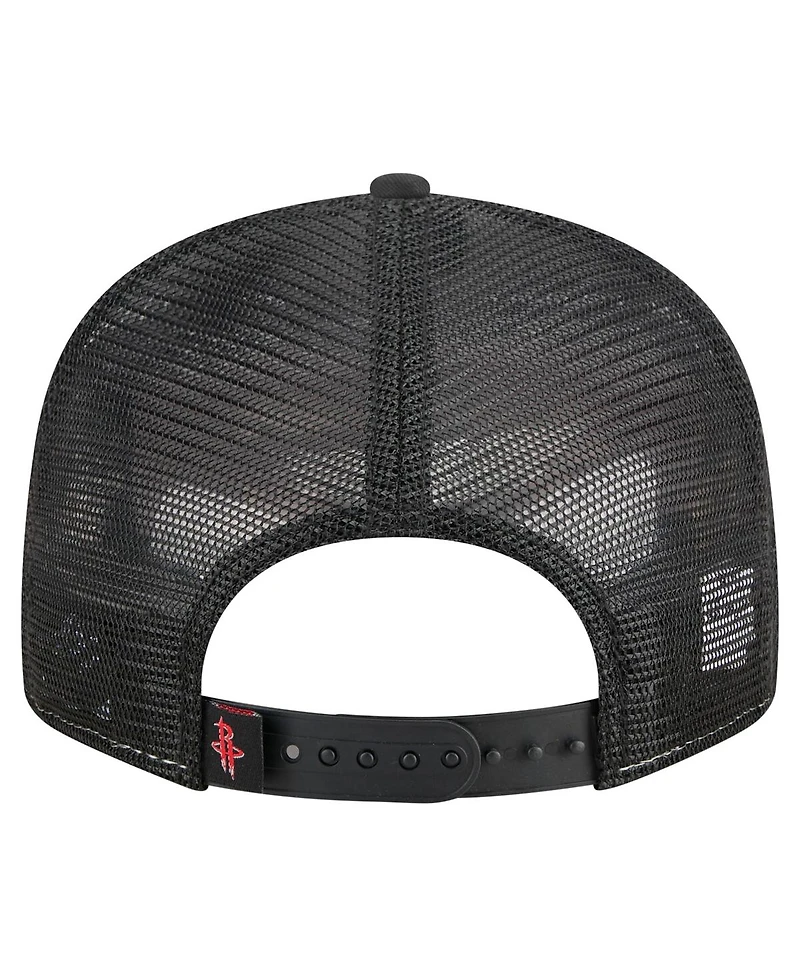 New Era Men's Red/Black Houston Rockets Outdoor Split Panel 9FIFTY Snapback Hat