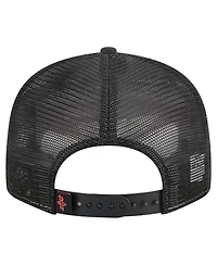 New Era Men's Red/Black Houston Rockets Outdoor Split Panel 9FIFTY Snapback Hat