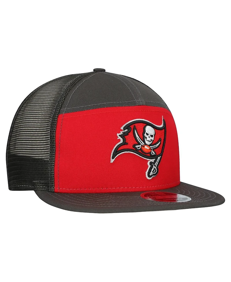 New Era Men's Red/Pewter Tampa Bay Buccaneers Outdoor Split Panel 9FIFTY Snapback Hat