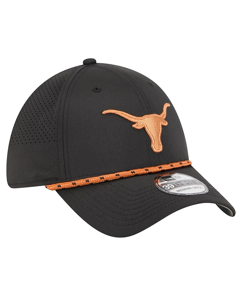 New Era Men's Black Texas Longhorns Rope 39THIRTY Flex Hat