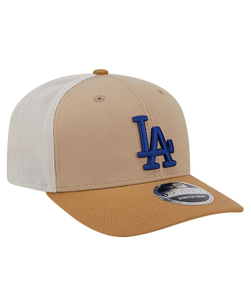 New Era Men's Stone/White Los Angeles Dodgers 9SEVENTY Trucker Adjustable Hat