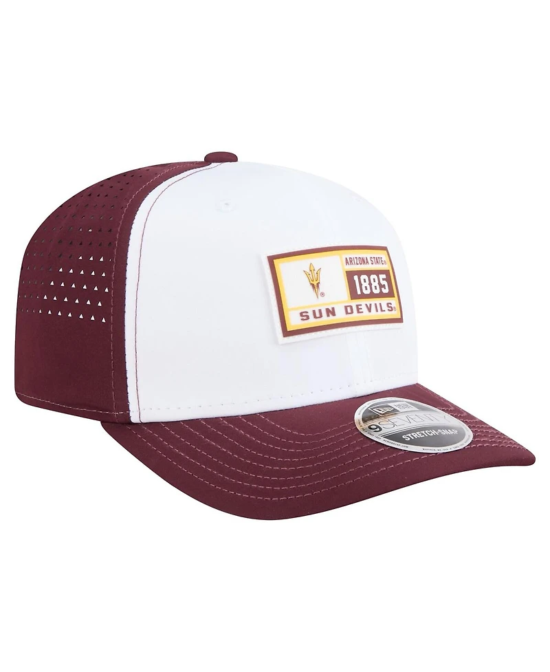 New Era Men's White/Maroon Arizona State Sun Devils Perforated Patched 9SEVENTY Adjustable Hat