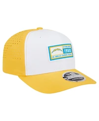 New Era Men's White/Yellow Los Angeles Chargers Established Patch 9SEVENTY Adjustable Hat