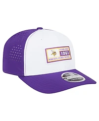 New Era Men's White/Purple Minnesota Vikings Established Patch 9SEVENTY Adjustable Hat