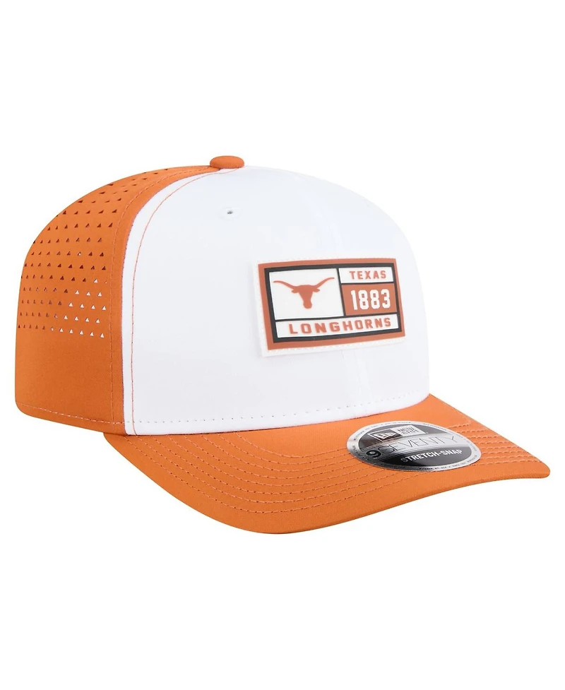 New Era Men's White/Texas Orange Texas Longhorns Perforated Patched 9SEVENTY Adjustable Hat