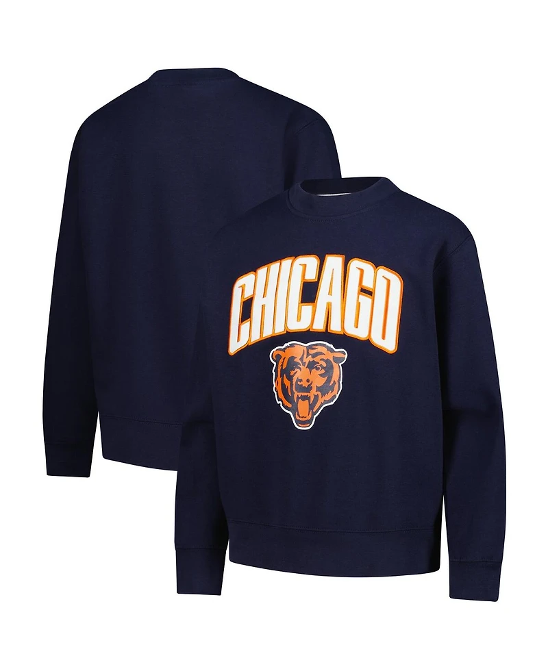 Outerstuff Big Boys and Girls Navy Chicago Bears Place Kicker Sweatshirt