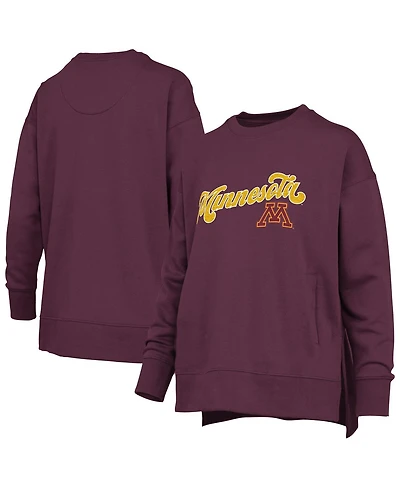 Pressbox Women's Maroon Minnesota Golden Gophers Bonanza Chenille Harper Script Sweatshirt