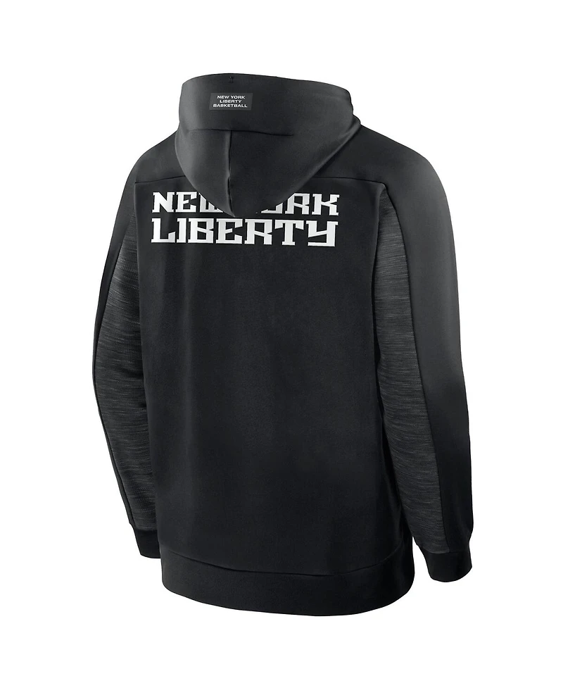 Fanatics Men's Black New York Liberty Back Door Cut Play Defender Full-Zip Hoodie