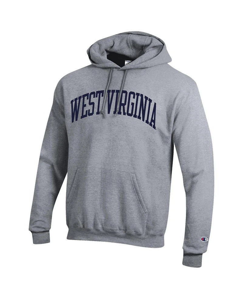 Champion Men's Heather Gray West Virginia Mountaineers Basic Arch Fleece Pullover Hoodie