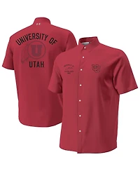 Under Armour Men's Red Utah Utes Gameday Armourfuse Camp Button-Up Shirt