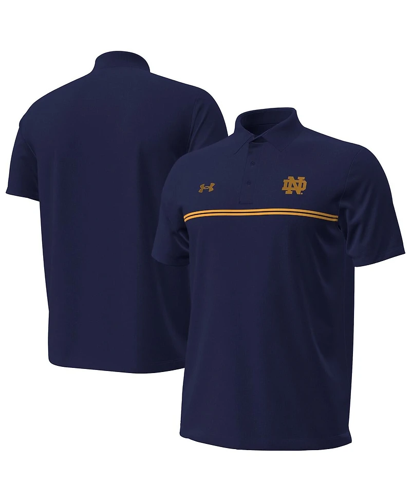 Under Armour Men's Navy Notre Dame Fighting Irish Performance Drive Chest Stripe Polo Shirt