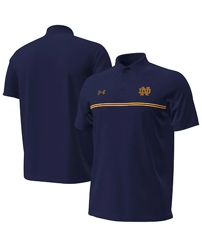 Under Armour Men's Navy Notre Dame Fighting Irish Performance Drive Chest Stripe Polo Shirt