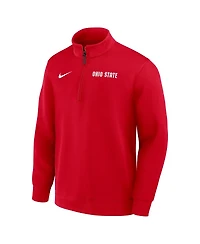 Nike Men's Scarlet Ohio State Buckeyes 2025 Coaches Premium Dri-fit Half-Zip Pullover Hoodie