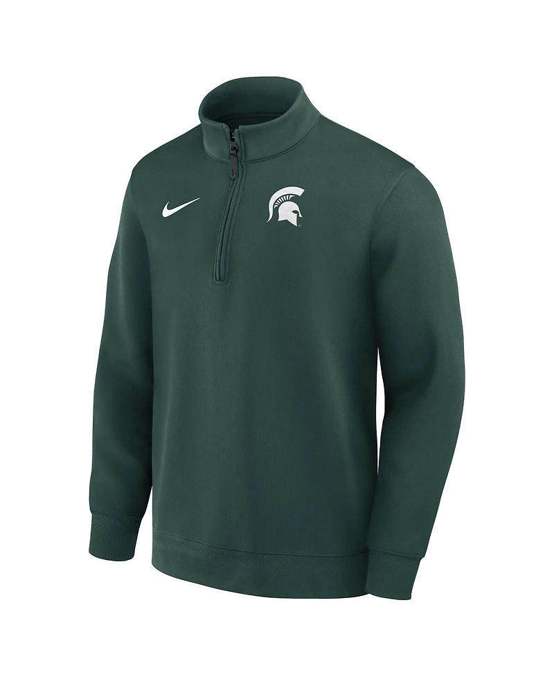 Nike Men's Green Michigan State Spartans 2025 Coaches Premium Dri-fit Half-Zip Pullover Hoodie