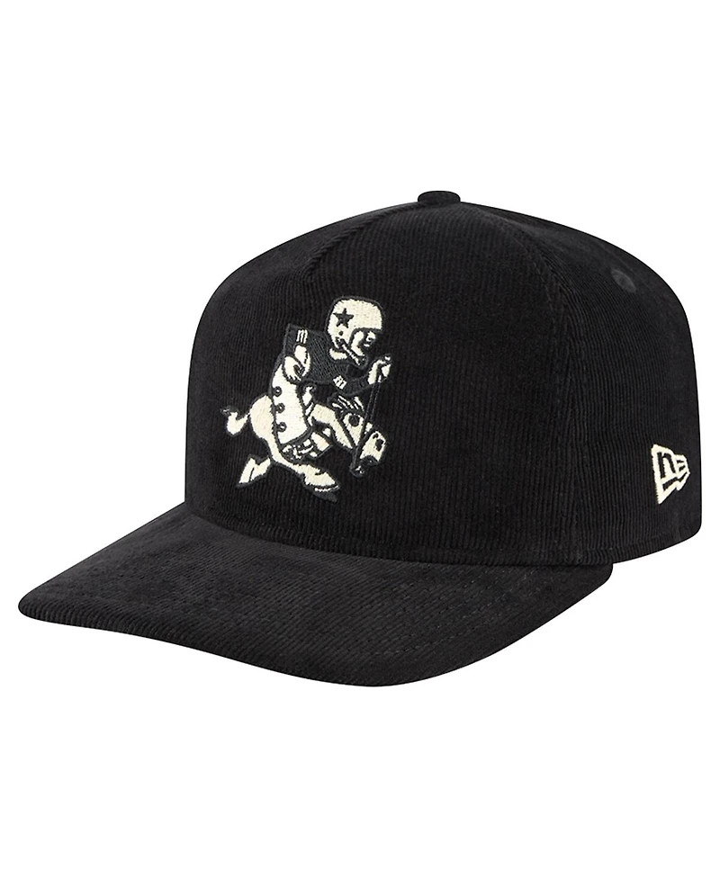 New Era Men's Black Dallas Cowboys Retro Joe Nostalgic Corduroy Golfer Adjustable Hat