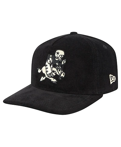 New Era Men's Black Dallas Cowboys Retro Joe Nostalgic Corduroy Golfer Adjustable Hat