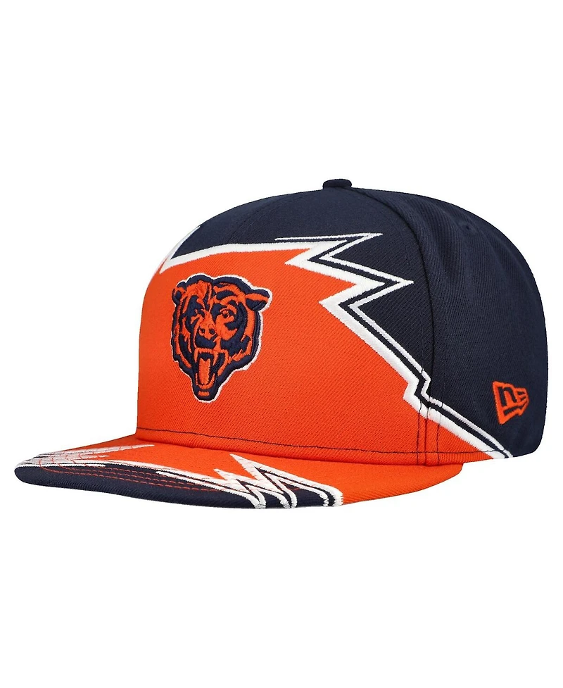 New Era Men's Navy/Orange Chicago Bears Break 59FIFTY Fitted Hat