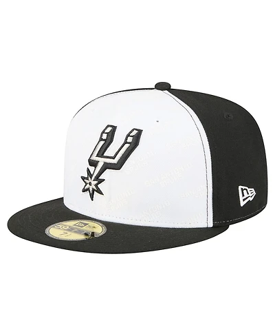 New Era Men's White/Black San Antonio Spurs Repeat 59Fifty Fitted Hat