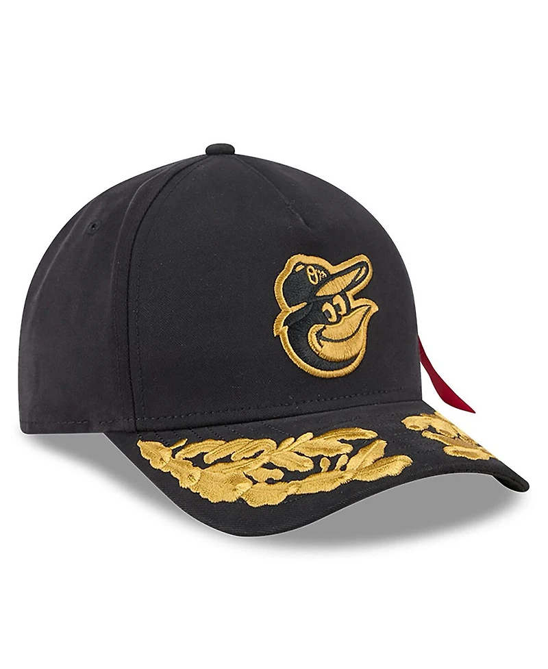 New Era Men's Black Baltimore Orioles A-Frame 9FORTY Adjustable Hat