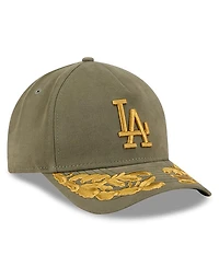 New Era Men's Olive Los Angeles Dodgers A-Frame 9FORTY Adjustable Hat