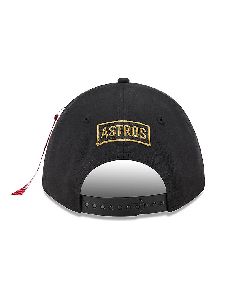 New Era Men's Black Houston Astros A-Frame 9FORTY Adjustable Hat
