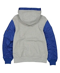New Era Men's Heather Gray/Royal York Mets Full-Zip Hoodie Jacket