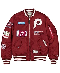 New Era Men's Maroon Philadelphia Phillies Full-Zip Bomber Jacket