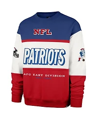 '47 Brand Men's Royal/Red New England Patriots Throwback Breeze Maximalist Sweatshirt