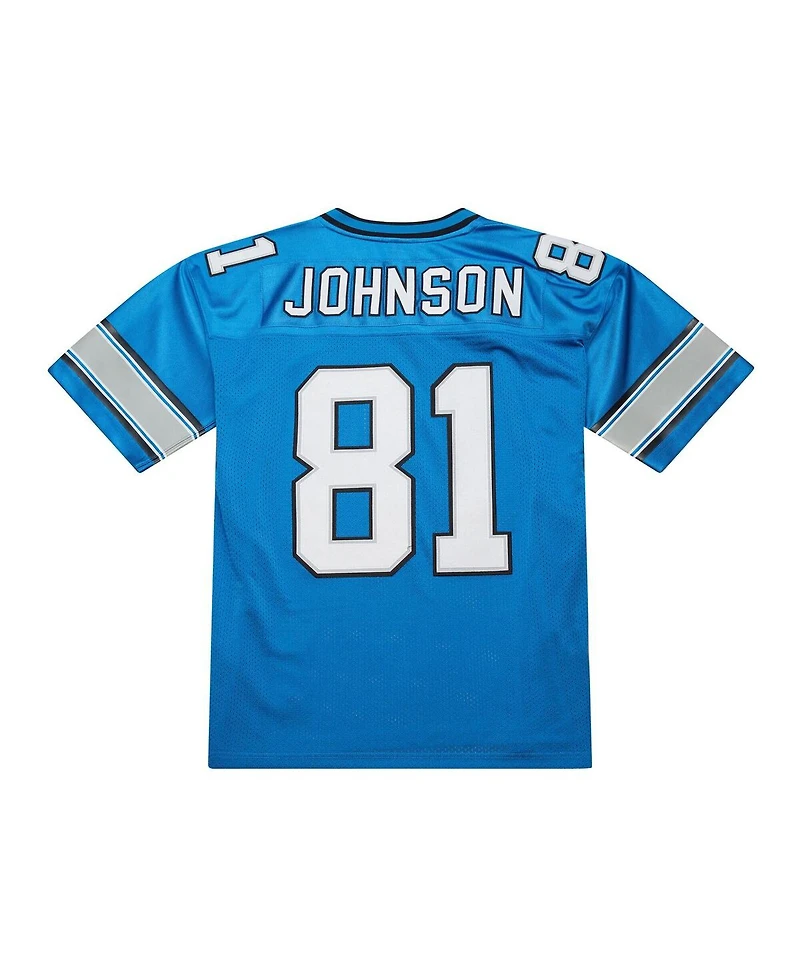 Mitchell & Ness Men's Calvin Johnson Blue Detroit Lions 2007 Authentic Throwback Retired Player Jersey