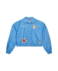 Mitchell & Ness Women's Blue Philadelphia Phillies Nylon Cropped Full-Zip Jacket