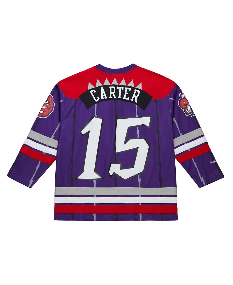 Mitchell & Ness Men's and Women's Vince Carter Purple Toronto Raptors maxed Out Fashion Hockey Jersey