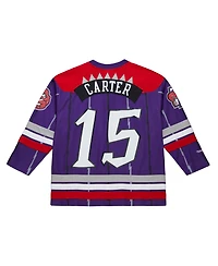 Mitchell & Ness Men's and Women's Vince Carter Purple Toronto Raptors maxed Out Fashion Hockey Jersey