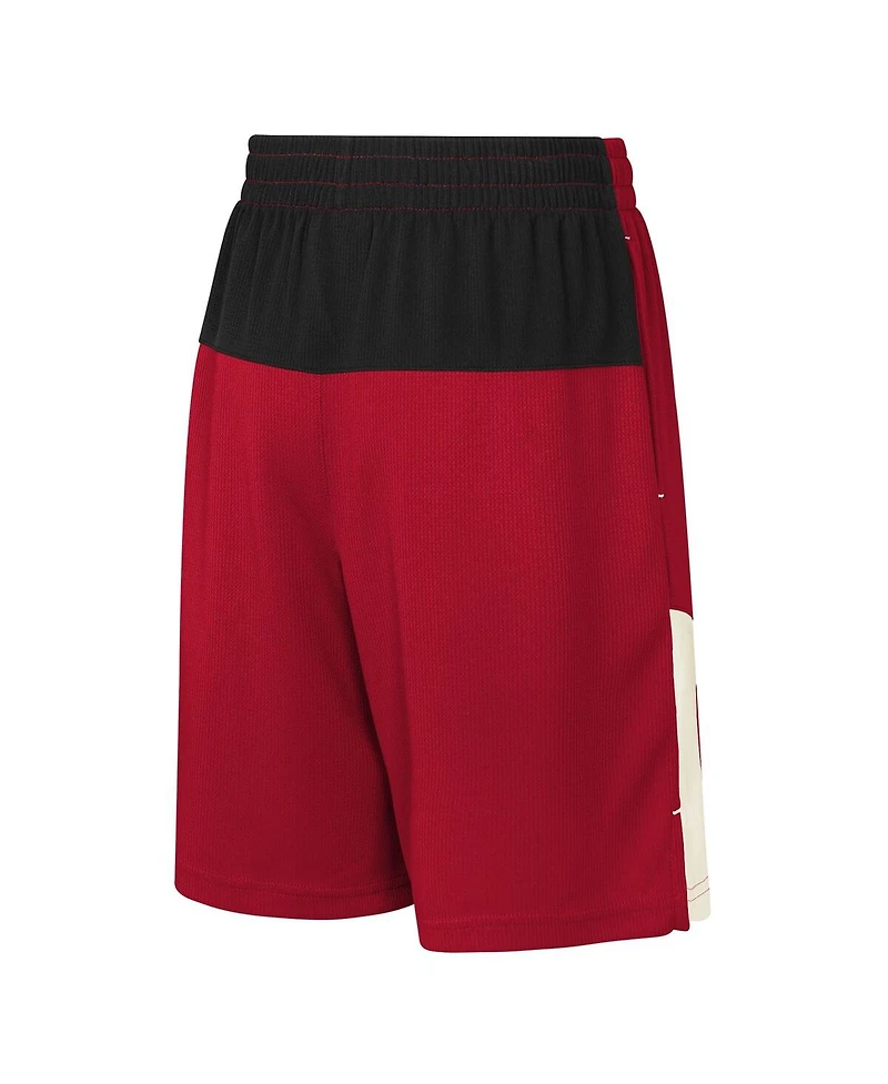 Outerstuff Big Boys and Girls Scarlet San Francisco 49ers Fandemonium Mesh Shorts