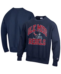 Champion Men's Navy Ole Miss Rebels Vault Late Night Reverse Weave Pullover Sweatshirt
