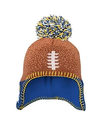 Outerstuff Baby Boys and Girls Brown Los Angeles Rams Football Head Knit with Pom Hat