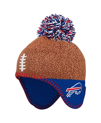 Outerstuff Baby Boys and Girls Brown Buffalo Bills Football Head Knit with Pom Hat