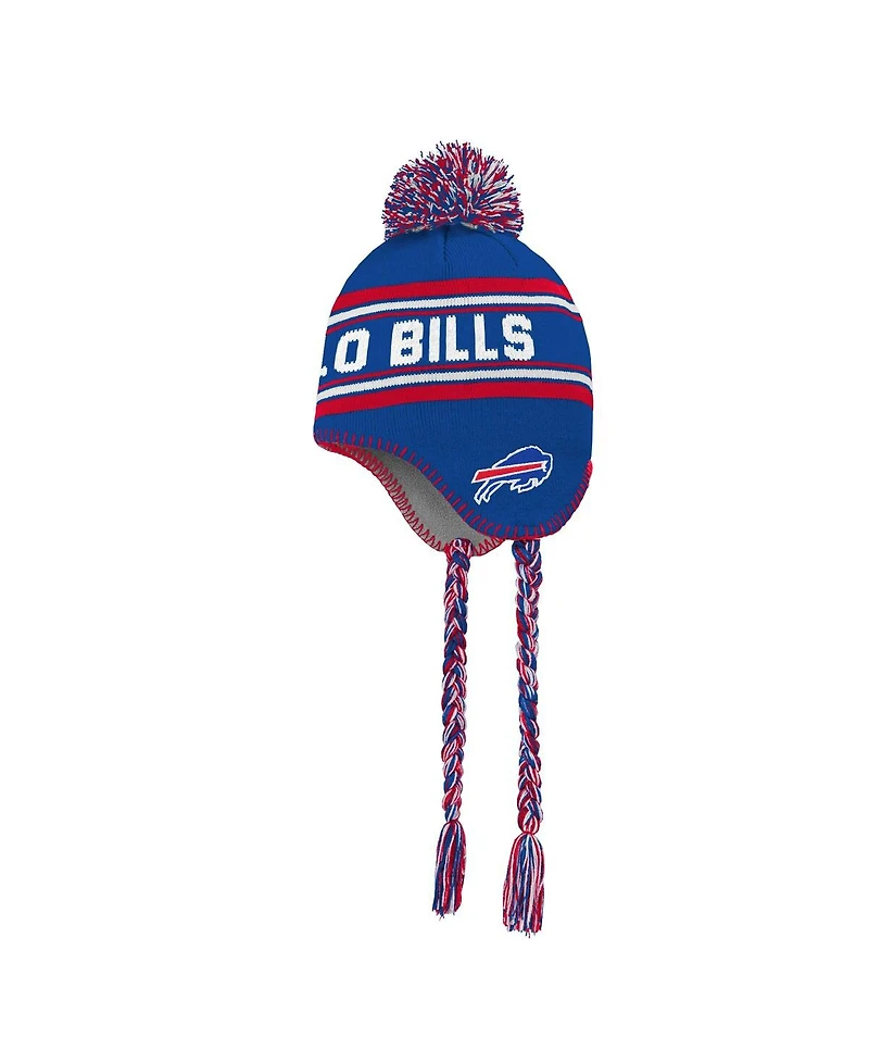 Outerstuff Big Boys and Girls Royal Buffalo Bills Jacquard Tassel with Pom Knit Hat