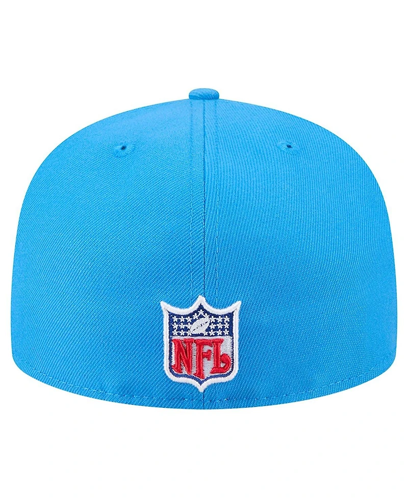 New Era Men's Powder Blue Los Angeles Chargers Throwback Main 59FIFTY Fitted Hat