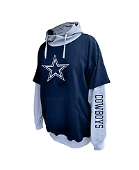 Fanatics Men's Navy/Heather Gray Dallas Cowboys Big Tall Twofer Pullover Hoodie
