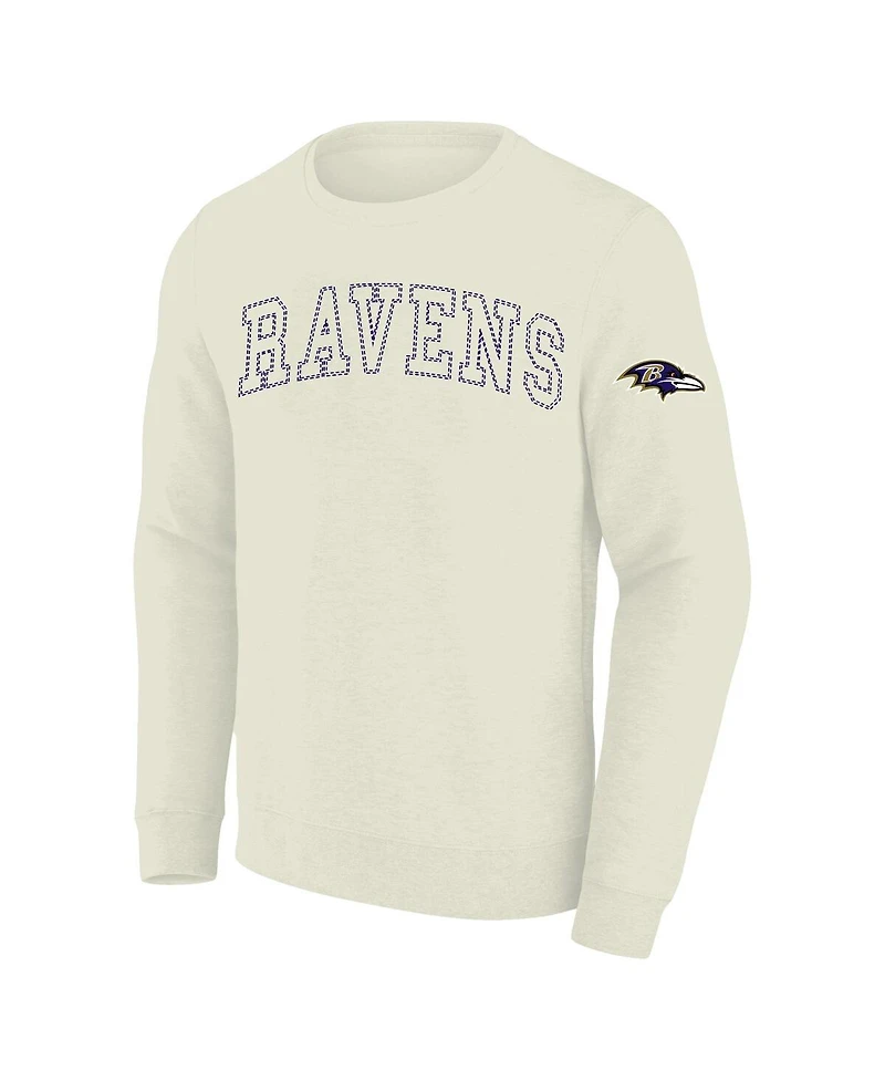 Profile Men's Cream Baltimore Ravens Big Tall Fleece Sweatshirt