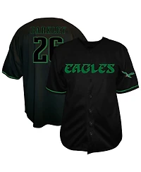Fanatics Men's Saquon Barkley Black Philadelphia Eagles Big Tall Baseball Button-Up Shirt