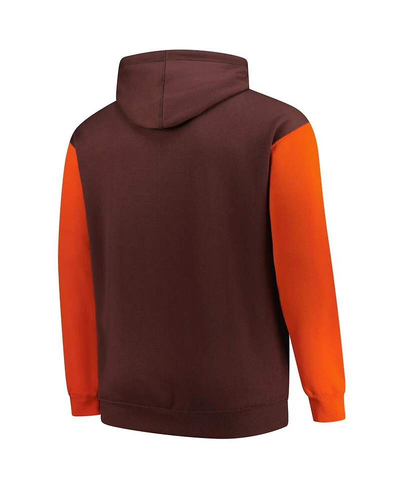 Fanatics Men's Brown Cleveland Browns Big Tall Outline Pullover Hoodie