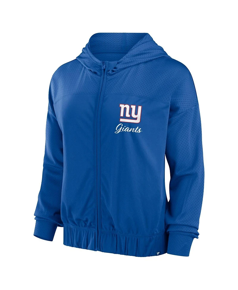 Fanatics Women's Royal New York Giants Script Lock Full-Zip Hoodie