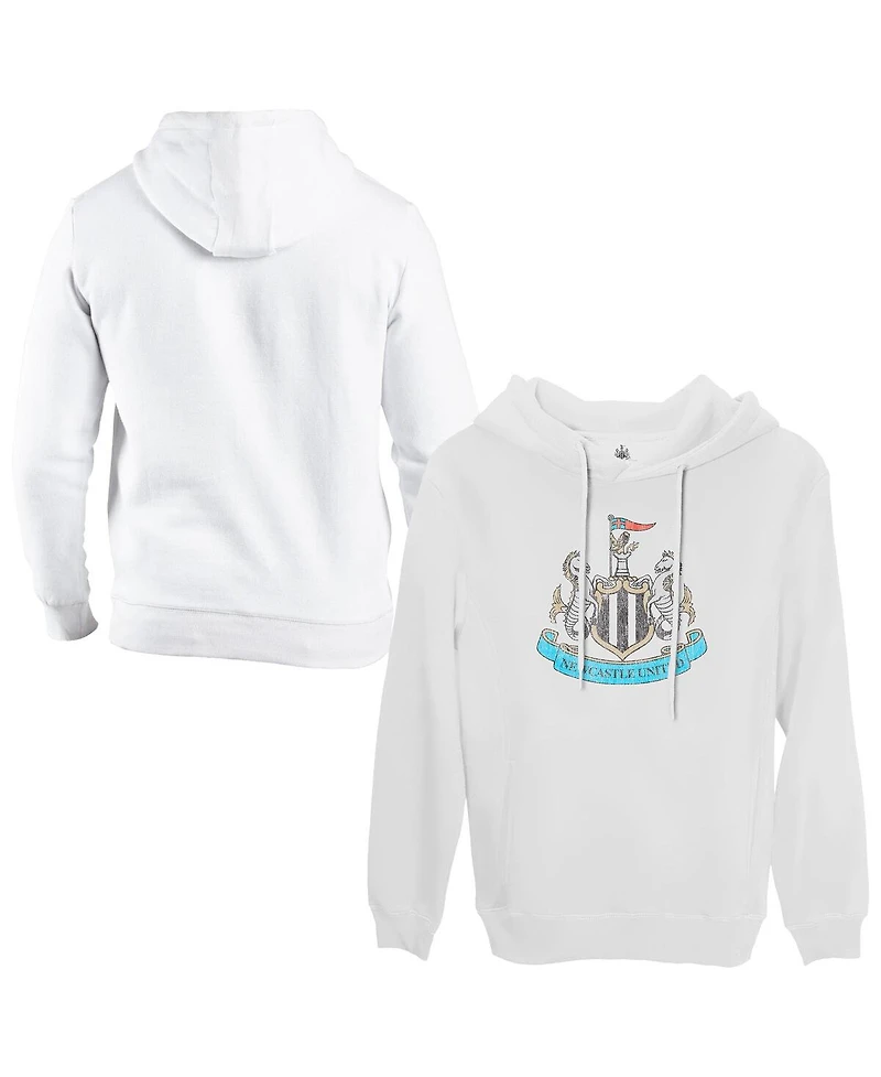 1863FC Men's White Newcastle United Team Badge Fleece Pullover Hoodie
