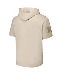 Pro Standard Men's Tan Seattle Seahawks Neutrals Capsule Short Sleeve Pullover Hoodie