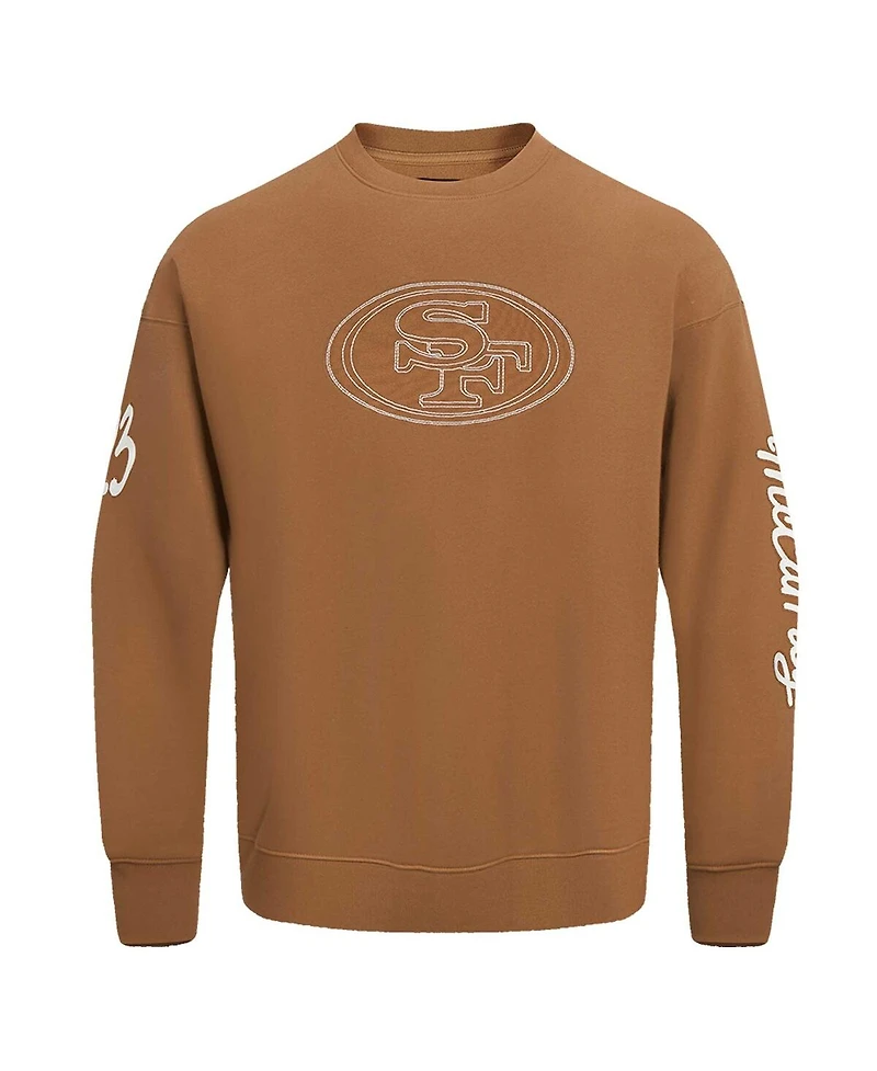Pro Standard Men's Christian McCaffrey Brown San Francisco 49ers Pullover Crewneck Sweatshirt