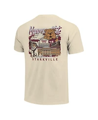 Image One Men's Natural Mississippi State Bulldogs Comfort Colors Hand-Drawn Campus Stack T-Shirt