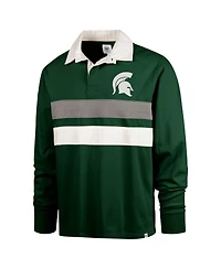 '47 Brand Men's Green Michigan State Spartans Clubhouse Knox Thames Long Sleeve Rugby Polo Shirt